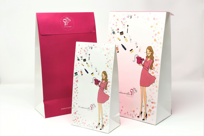 Pochette cadeau papier personnalisée, sachet luxe sur-mesure