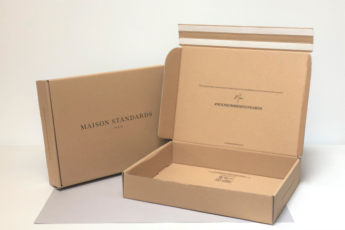 Boîte d'expédition e-commerce carton recyclé Maison Standards