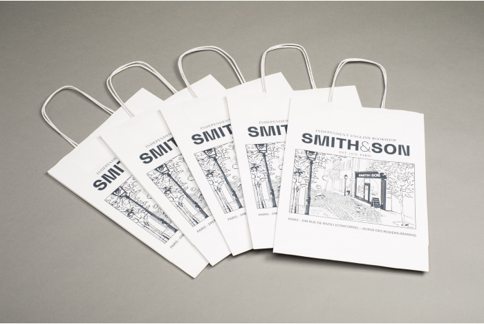 Sacs papier standard kraft brun ou blanc pour librairies, boutiques ou restaurants